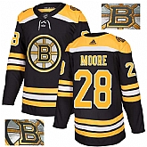 Bruins 28 Dominic Moore Black With Special Glittery Logo Adidas Jersey,baseball caps,new era cap wholesale,wholesale hats